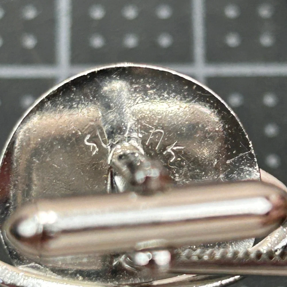 Vintage Swank Saturn Planet Cufflinks Silver Tone Mid Century Modern Space Theme